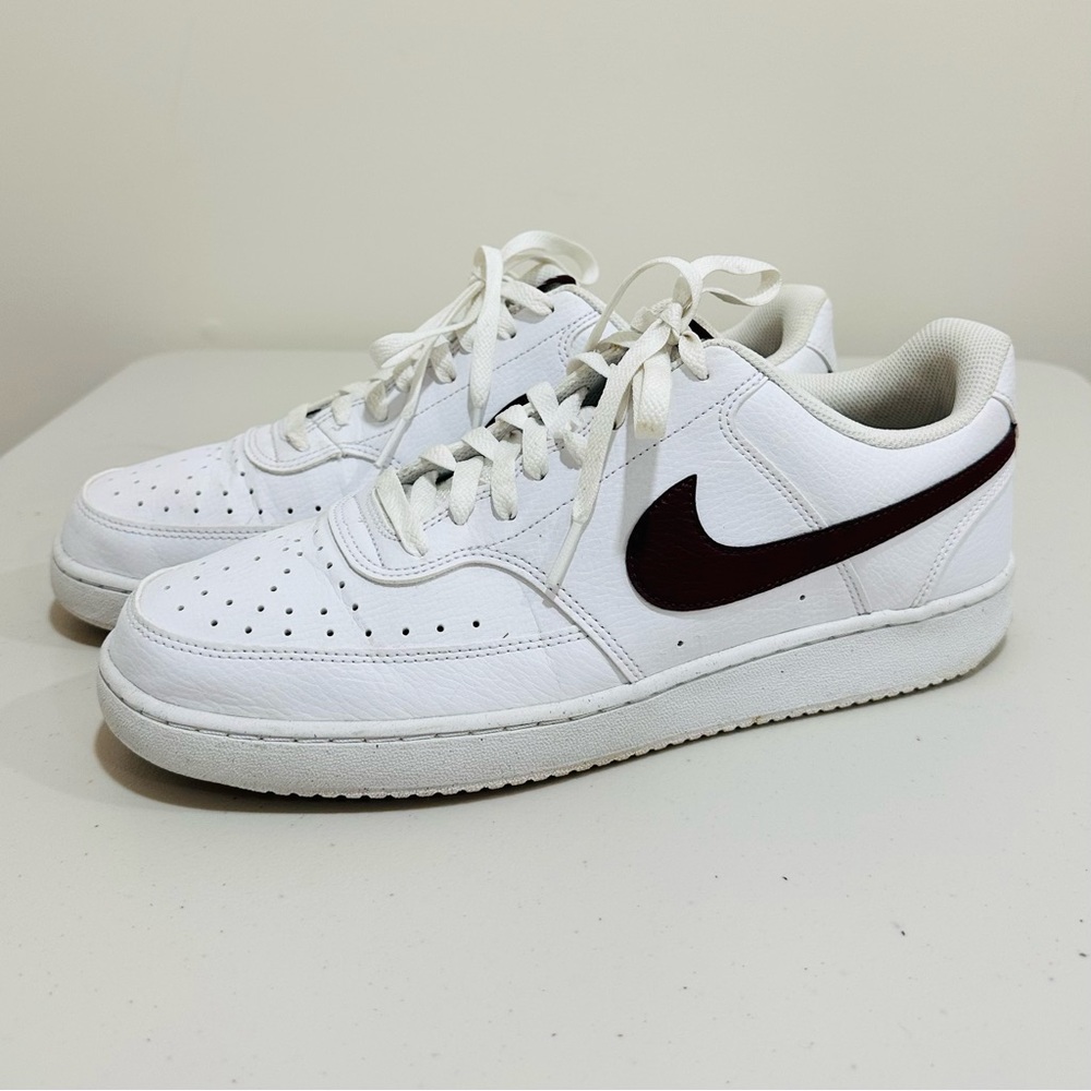 Nike Court Vision LO NN White Burgundy Crush Men Shoes Sneaker DH2987-11 Size 11